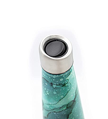 17oz Insulated Stainless Steel Water Bottle - Leakproof Thermos in Bubbly Green
