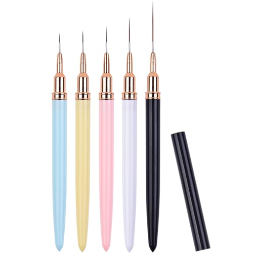 5Pcs Nail Art Liner Brushes Set for Gel Polish Nail Design