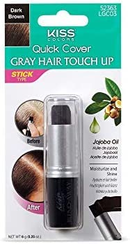 Quick Cover Root Touch Up Stick - Water-Resistant Gray Hair Concealer with Brush | Long-Lasting, Easy Application (Black)