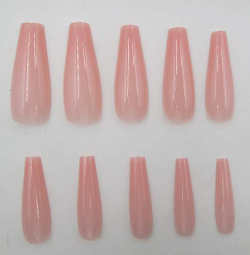 100pc Nude Coffin Press on Nails - Ballerina Acrylic Tips
