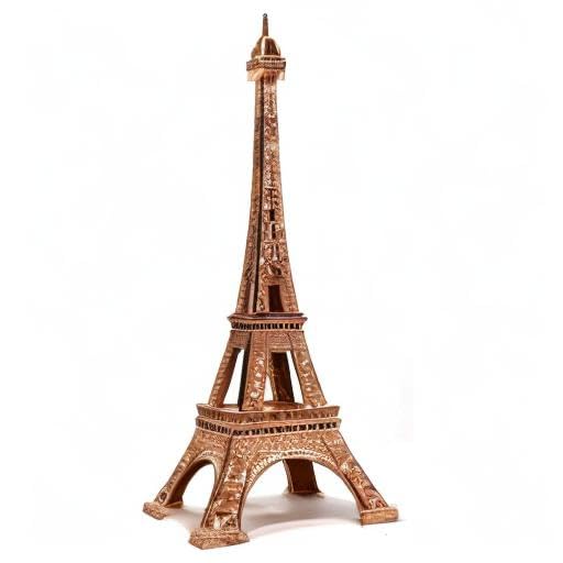 Eiffel Tower Statue Decor - 7" Rose Gold Metal Alloy