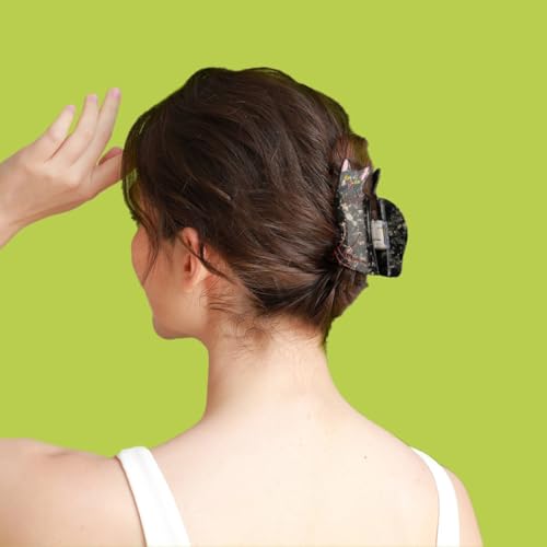 Black Cat Claw Clip - Durable Cellulose Acetate Hair Accessory
