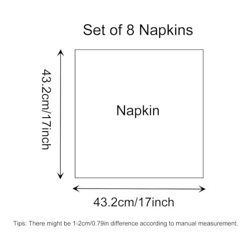 Flaxen Polyester Linen Cloth Napkins Set of 8 - Waterproof & Stain Resistant