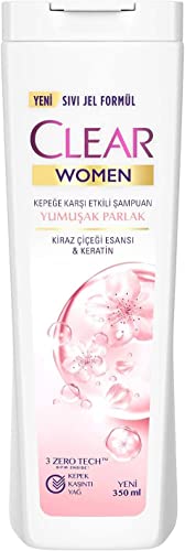 Clear Women Anti-Dandruff Shampoo with Cherry Blossom Keratin, 350 ml