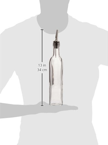 16 Oz Glass Oil Vinegar Cruet with Stainless Steel Pourer