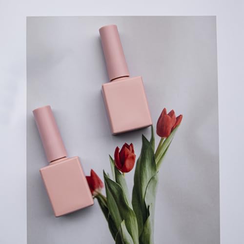 Agidea 6-Pack 10ml Pink Opaque Glass Nail Polish Bottles with Brush & Funnel