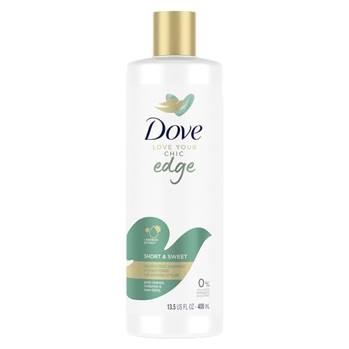 Dove Short Hair Shampoo & Conditioner Set with In-Shower Styler - Sulfate-Free, All-in-One Hair Care