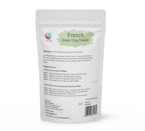 Yogi's Gift French Green Clay Powder 16oz for Face Masks & Skin Care