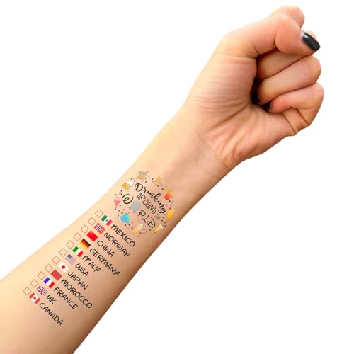 Drinking Around the World Temporary Tattoos - Pack of 2