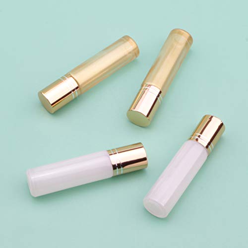 Kesell 10ml Glass Roller Bottles - 10-Pack Pearl White & Gold