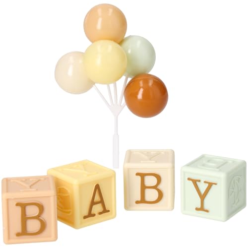 DecoSet Timeless Baby Blocks Cake Topper for 1st Birthday & Baby Showers
