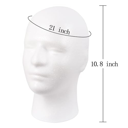 MapofBeauty White Wig Head Display Model – Salon Wig Stand Head 21in Circumference
