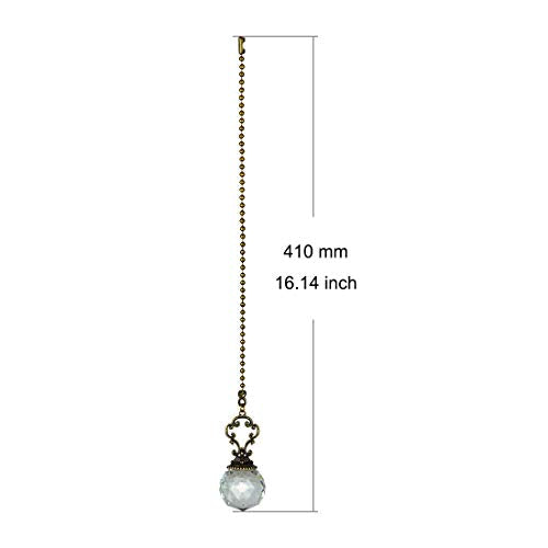Set of 2 Vintage Crystal Prism Fan Pull Chains for Ceiling Fans