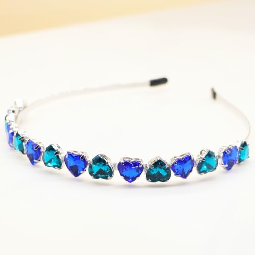 Crrezhai Sparkling Crystal Heart Hairband for Weddings and Parties
