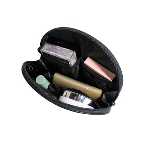 MNSRUU Small Shell Makeup Bag - Green Moth Pattern Travel Organizer Pouch