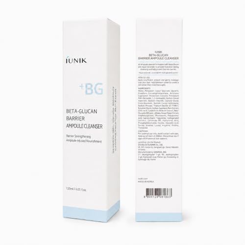 IUNIK Beta-Glucan Barrier Ampoule Cleanser 4.05 fl oz - Hydrating Face Wash