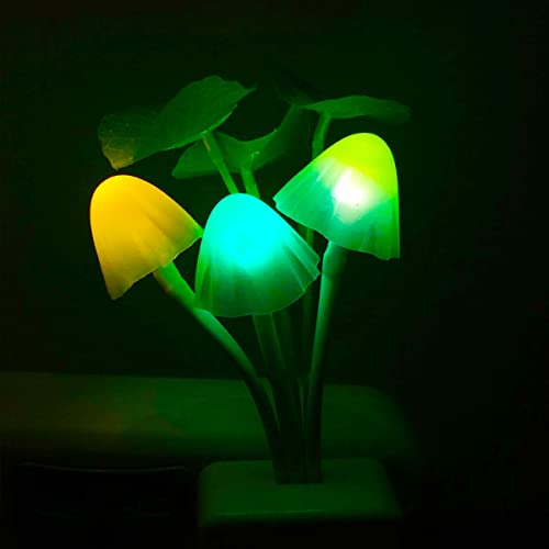 AUSAYE LED Mushroom Night Light - 7 Color Changing, Auto Sensor, Pack of 4