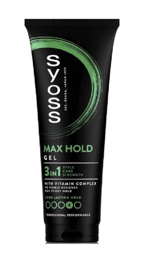 Syoss Max Hold Styling Gel - 24 Hour Strong Hold Hair Gel for Professional Look