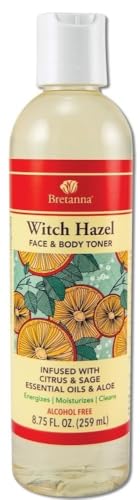 Bretanna Witch Hazel Face and Body Toner with Citrus Sage & Aloe, 8.75 oz