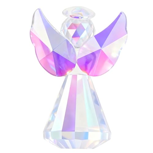 3-Inch Crystal Guardian Angel Figurine - Elegant Home Decor