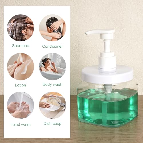 Clear Pump Bottle Dispenser Set - 4 Pack (550ml/18.6oz)