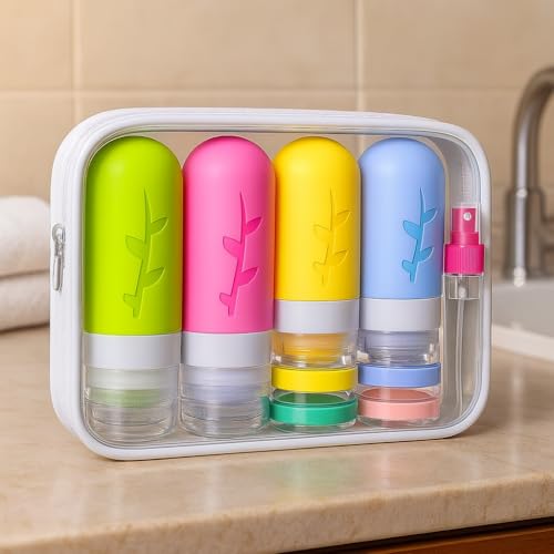 Tocelffe 18-Piece TSA Approved Travel Bottles Set - Leak-Proof Toiletry Kit