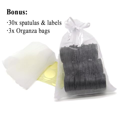 30 Pack 5ml Black Aluminum Lip Balm Tins with Lids & Accessories - Refillable Makeup Containers