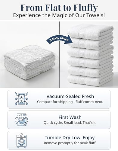 LANE LINEN 6-Piece 100% Cotton Washcloth Set - Soft & Absorbent 13x13
