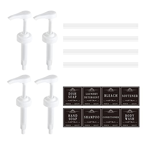 Watsango 4-Pack Leak-Proof Gallon Pump Dispensers - 128oz