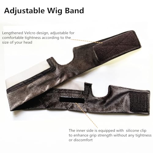 Brown Wig Grip Band for Women, Non-Slip Lace Headband with Silicone Strips, Adjustable Secure Wig Holder