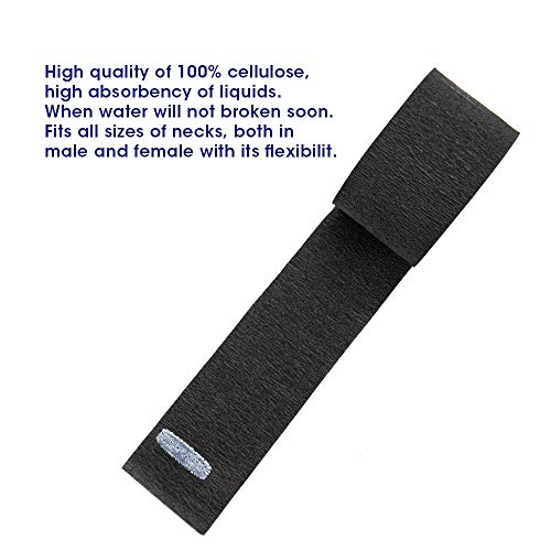 Disposable Paper Barber Neck Strips - 5 Rolls 500 Strips Black Professional Stretchy Paper Neck Band for Salon Haircut Styling