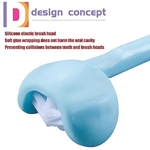 CMHX 3-Sided Autism Toothbrush 360° U-Shaped 4-Piece Mix Color Soft Bristles