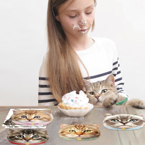Cat Birthday Party Supplies Set - 96 PCS Disposable Plates & Napkins