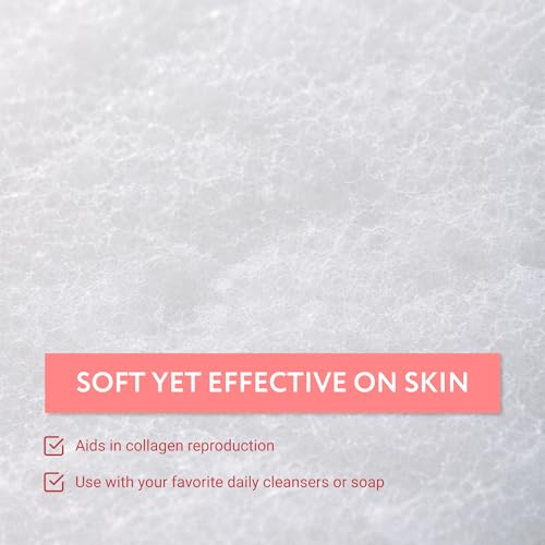 IMPRESA Reusable Facial Sponge White - Deep Cleansing & Exfoliating Pads for Oily Skin