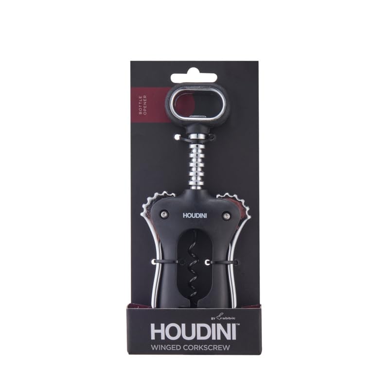 Houdini Wing Corkscrew Wine Opener - Stainless Steel, Non-Stick Design