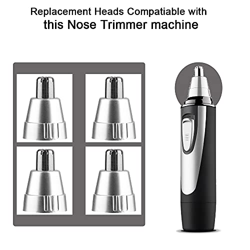 GOMINYUF 4-Pack Nose & Ear Trimmer Replacement Heads with Cleaning Brush