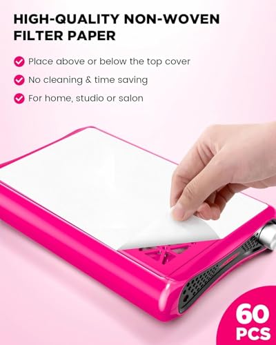 ECOSI Disposable Nail Dust Collector Filter Paper - 60 Sheets for Nail Vacuum Machines