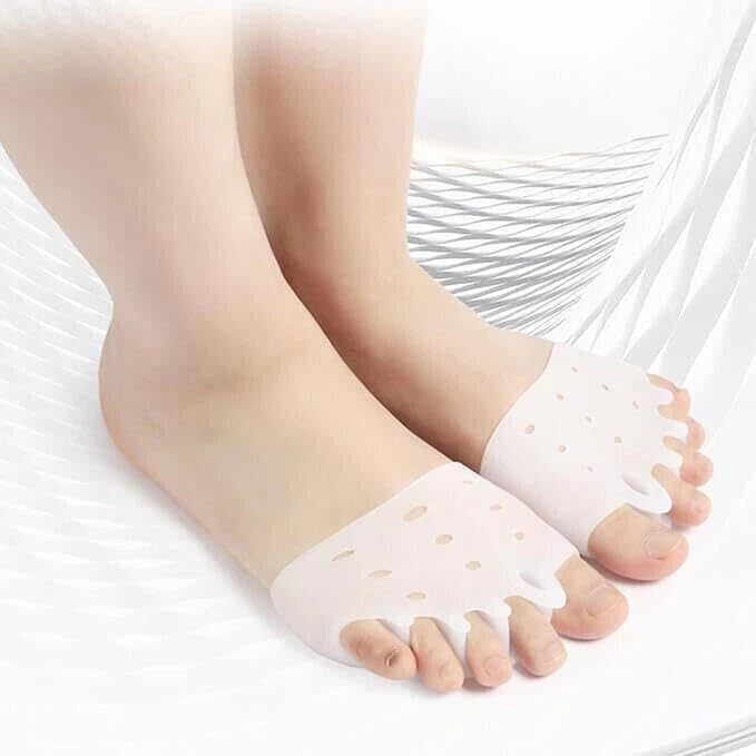 Silicone Toe Separators for Bunions & Overlapping Toes - Gel Spacers for Pain Relief | Soft Breathable Alignment Sleeves (2 Pairs)