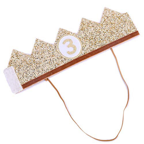 Glitter Baby Crown for 3rd Birthday - Handmade Party Hat