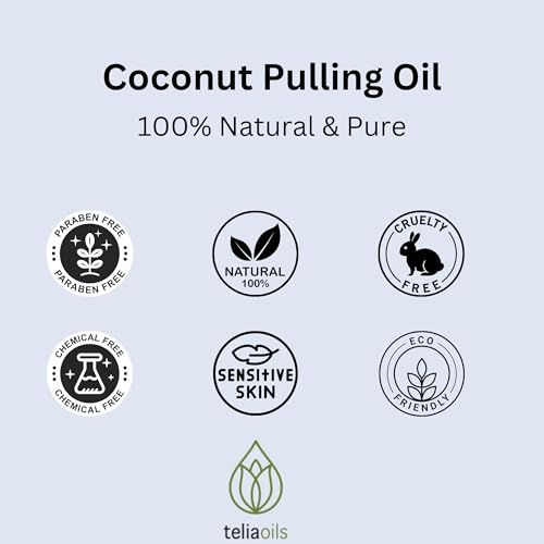 Teliaoils Coconut Oil Pulling Oil for Oral Detox & Fresh Breath 8.34 fl oz