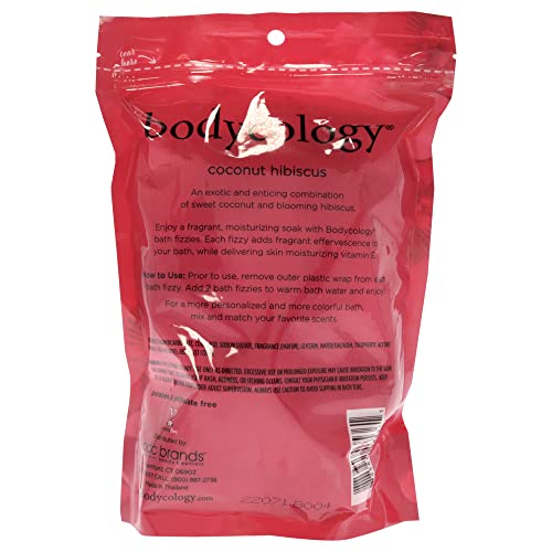 Bodycology Coconut Hibiscus Bath Bombs - 8 Pack (2.1 oz Each)