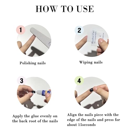 IMRAIN White French Tip Press On Nails - Long Stiletto Acrylic 24 Pcs