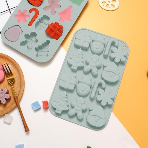 3pcs Christmas Chocolate Silicone Molds - Santa, Tree & Candy