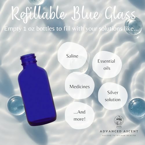 Cobalt Blue Glass 1 oz Bottles with Nasal Sprayer - 3 Pack