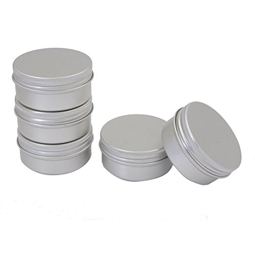 10 Pack 1/2oz Aluminum Metal Tin Containers with Screw Top - Travel & Cosmetic Storage