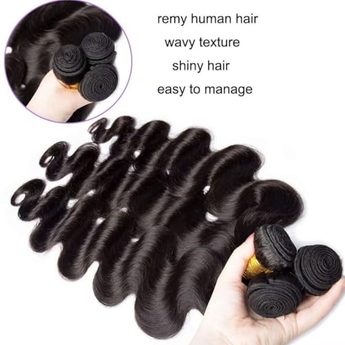Giginger Brazilian Body Wave Human Hair Bundles - 300g Natural Black Weave