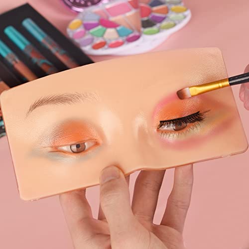 JimKing Open Eyes Makeup Practice Face - Realistic 3D Silicone Skin for Beginners & Professionals