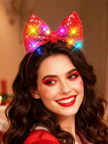 Urieo Red Bow Headband - Festival & Holiday Hair Accessories for Women