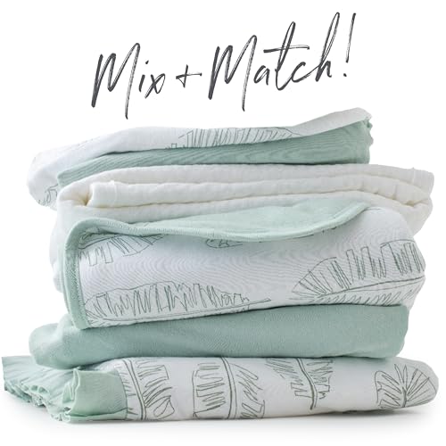 HonestBaby Organic Cotton Crib Sheet Set for Standard Mattresses - Sage