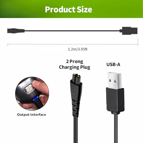 Remington Shaver & Hair Clipper USB Charging Cable Replacement 1.2m